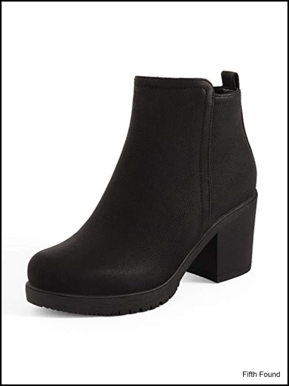 Women's Faux Leather Ankle Booties with Chunky Block Heel